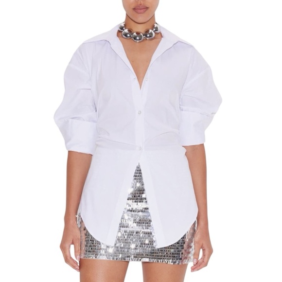 Anthropologie White Button Down Shirt - Picture 4 of 12